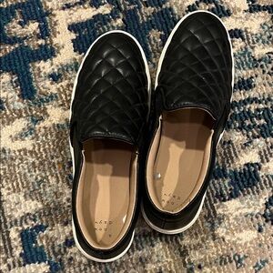 a new day Black Quilted Slip-On Sneakers